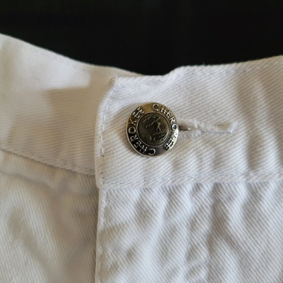 Vintage Cherokee White Jean Denim Shorts High Waisted Size 16 - Picture 8 of 8